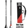 Black Project Lava 90% 3 Piece Adjustable Carbon Paddle - 2023 -Surfing Equipment Shop black paddle 3 pieve lava with paddle bag 1